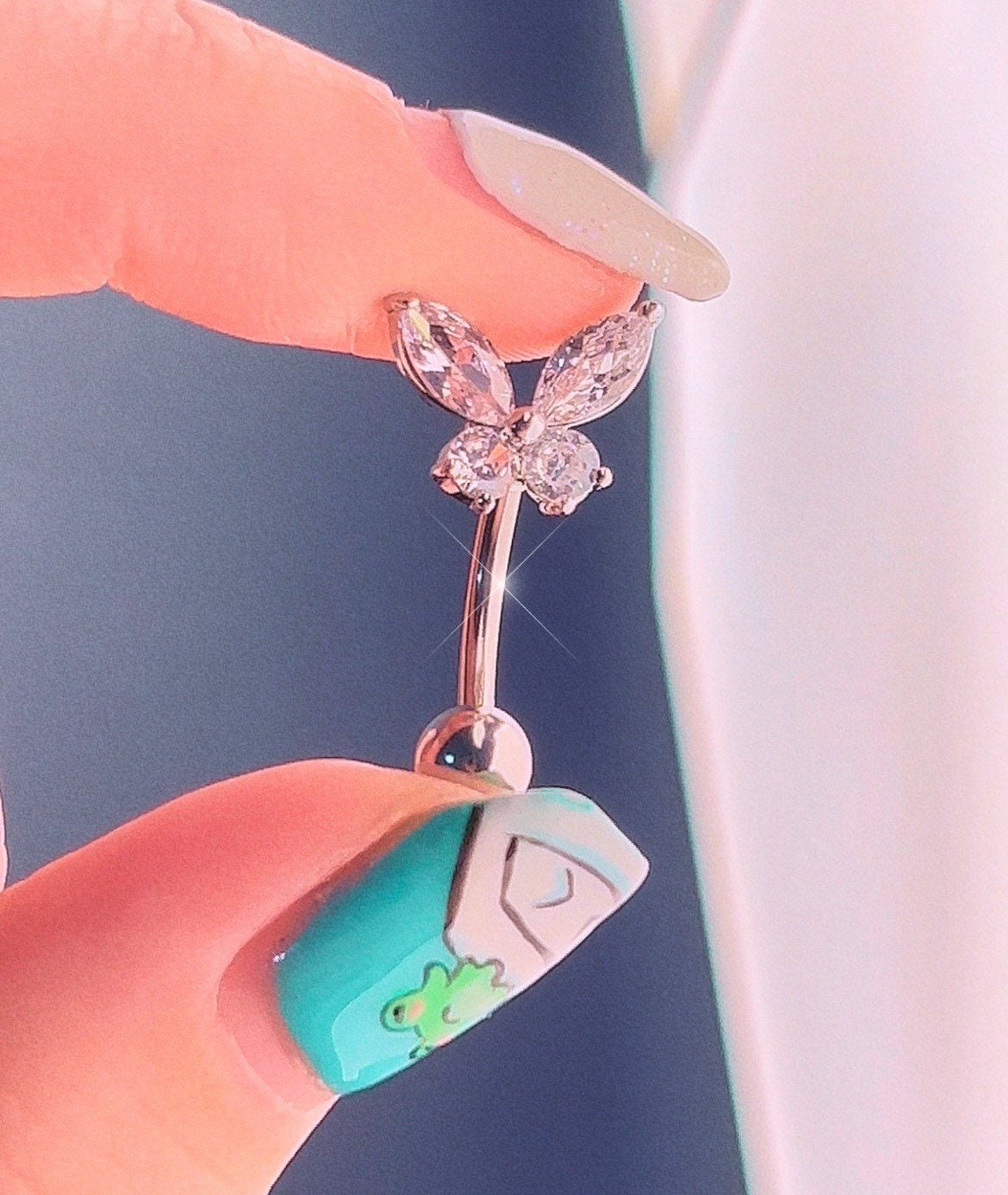Top Drop Butterfly Belly Ring