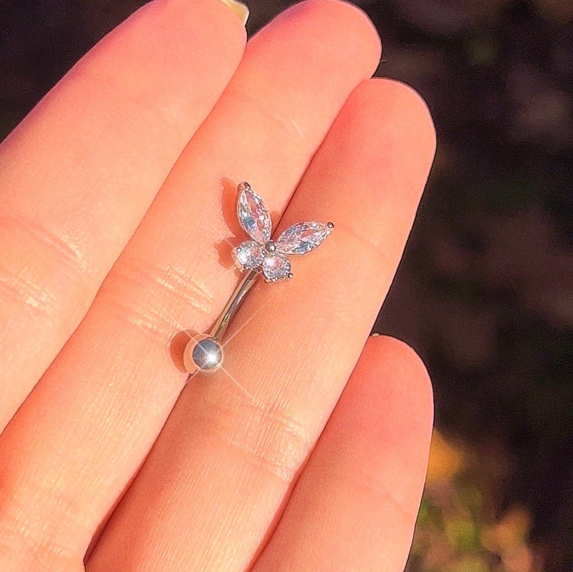 Top Drop Butterfly Belly Ring