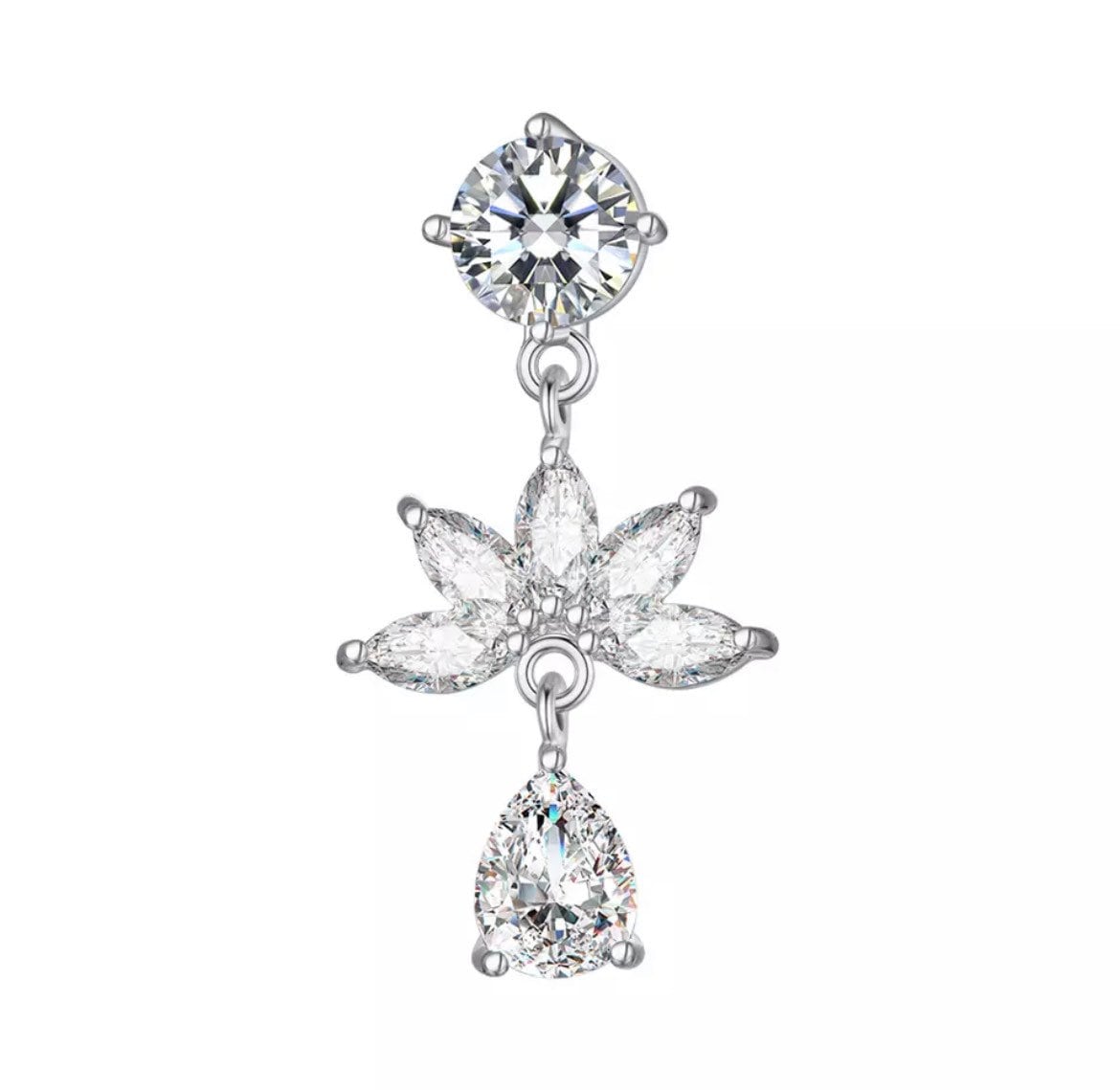 Lotus Top Drop Belly Ring