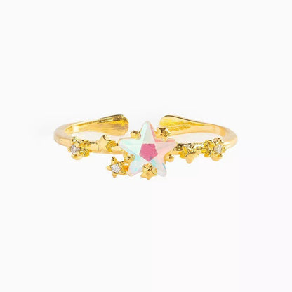 Dainty Opal Star Ring