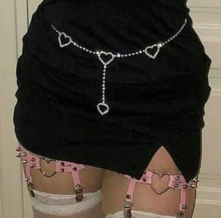 Rhinestone Heart Waist Chain