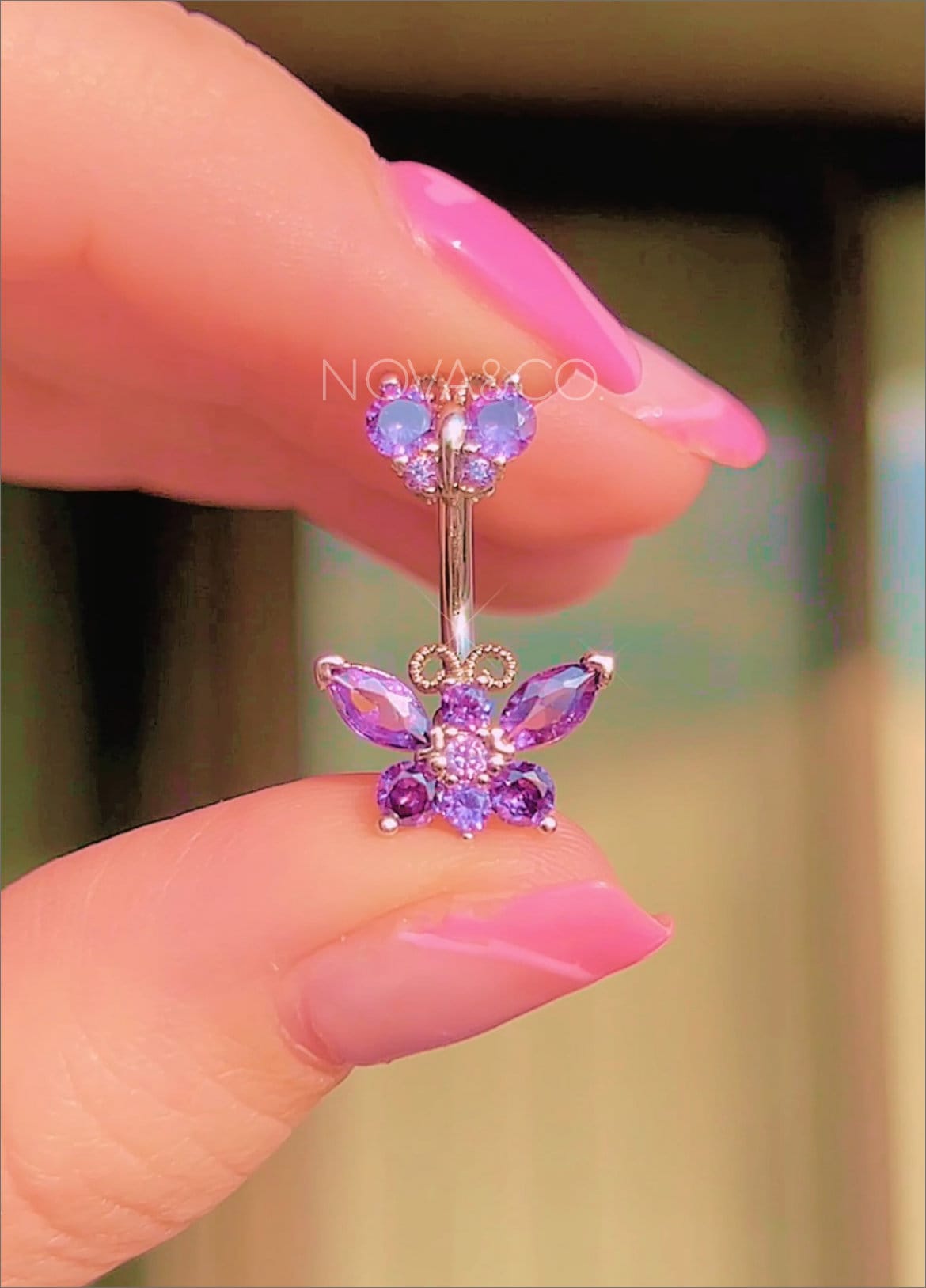 Top Down Butterfly Belly Button Ring