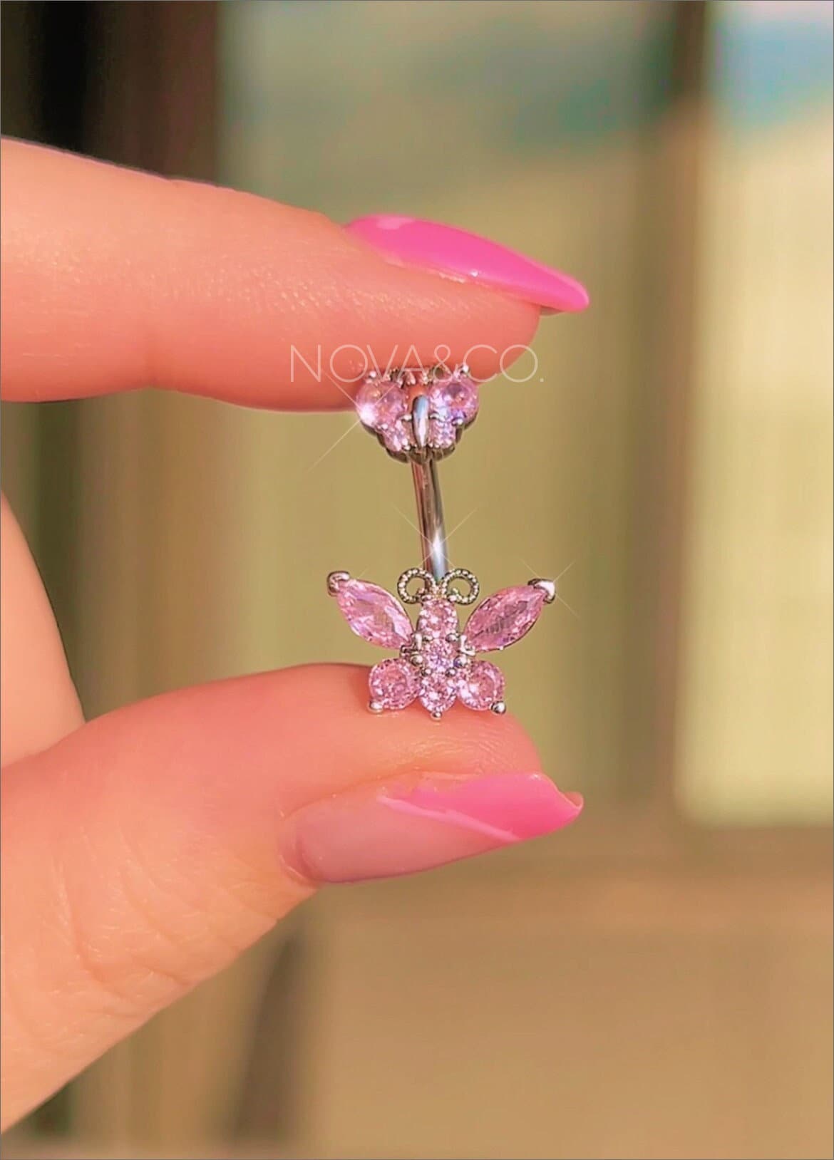 Top Down Butterfly Belly Button Ring