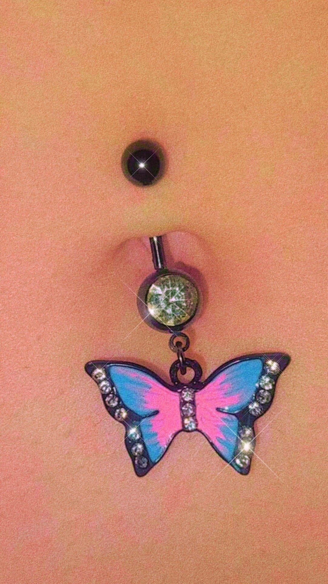 Black Butterfly Belly Ring