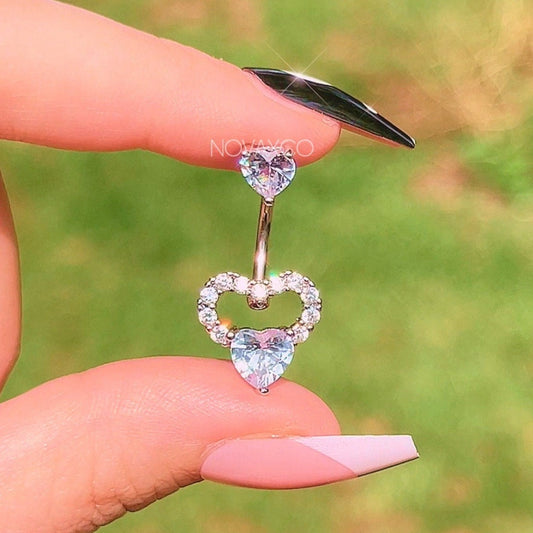 Heart Top Double End Belly Ring