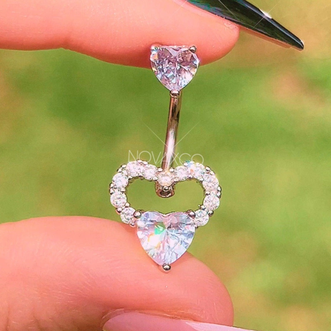 Heart Top Double End Belly Ring