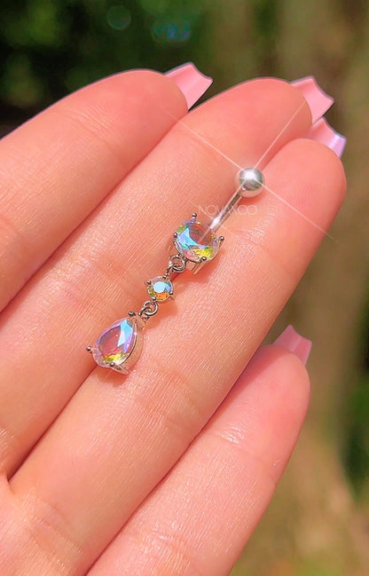 Opal Dangly Belly Ring