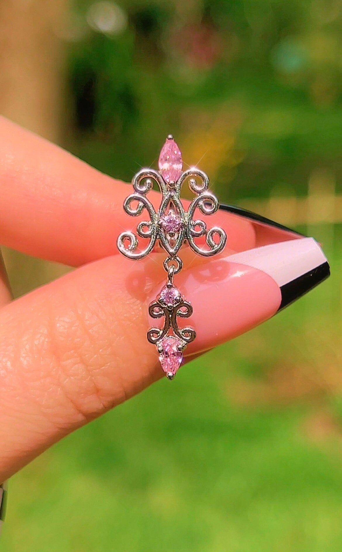 Pink Finley Top Drop Belly Ring