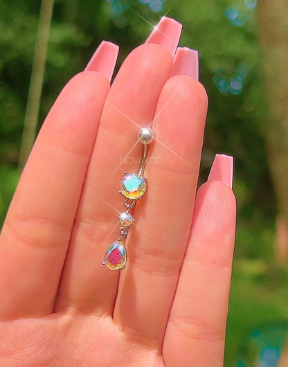 Opal Dangly Belly Ring