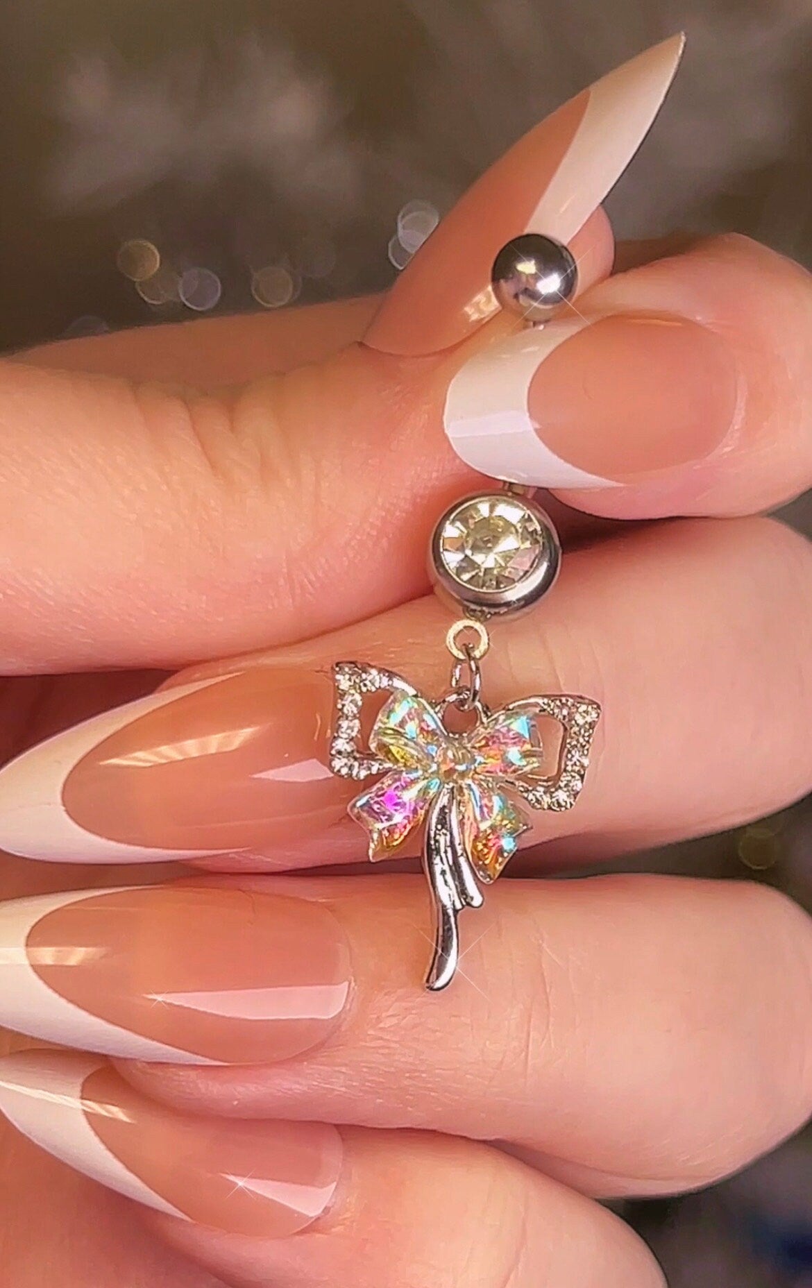 Iridescent Bow Belly Ring