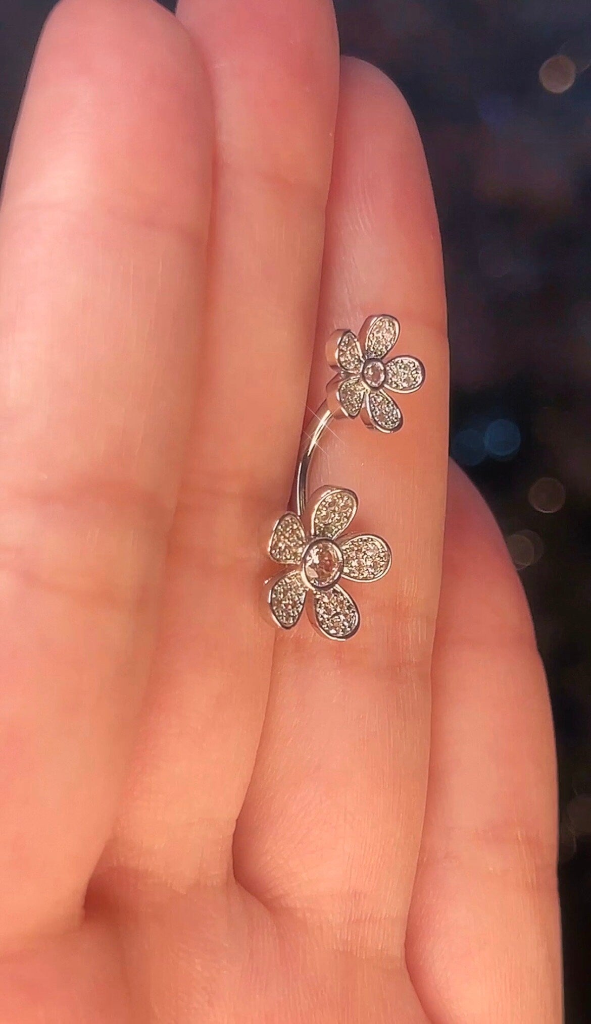 Double End Flower Belly Ring