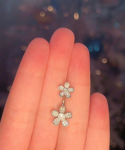 Double End Flower Belly Ring