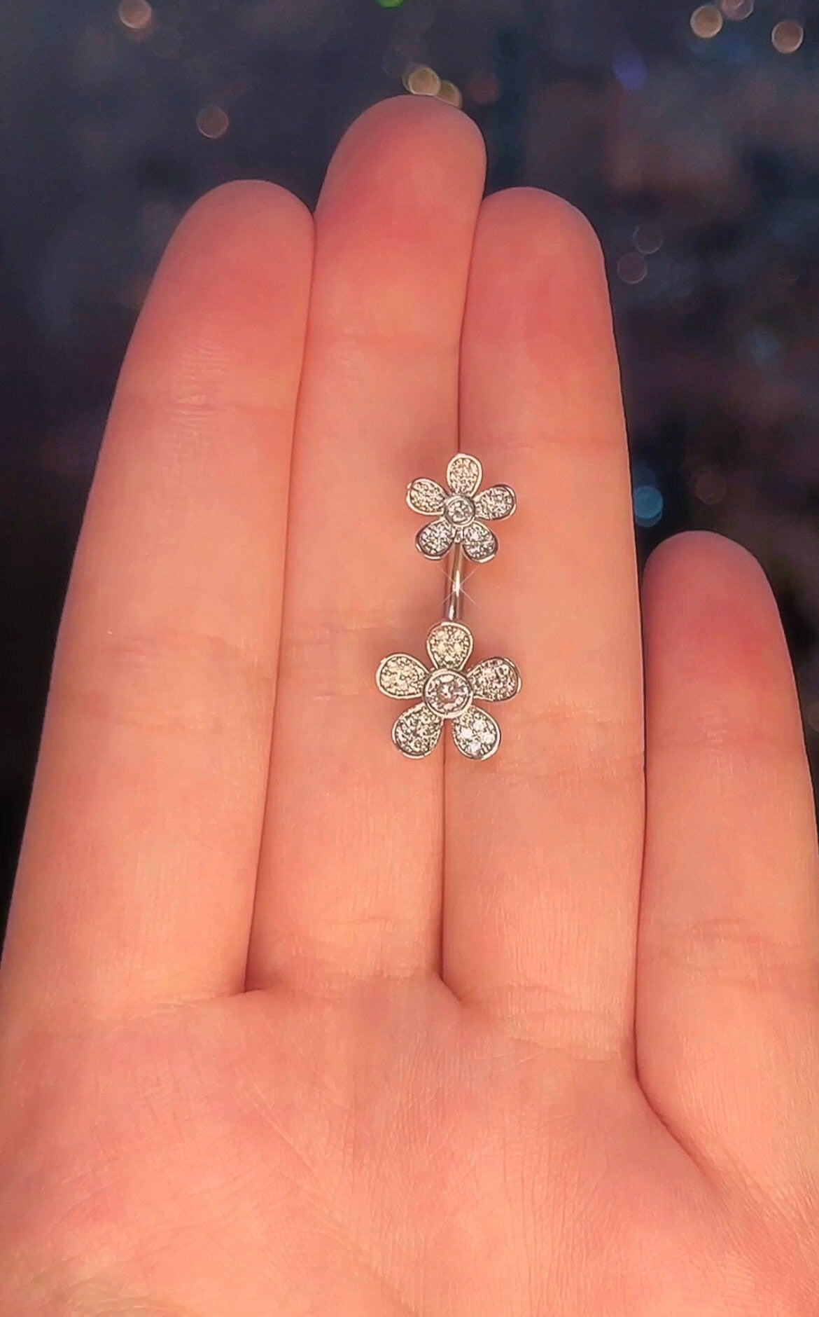 Double End Flower Belly Ring