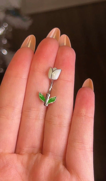 Tulip belly button ring