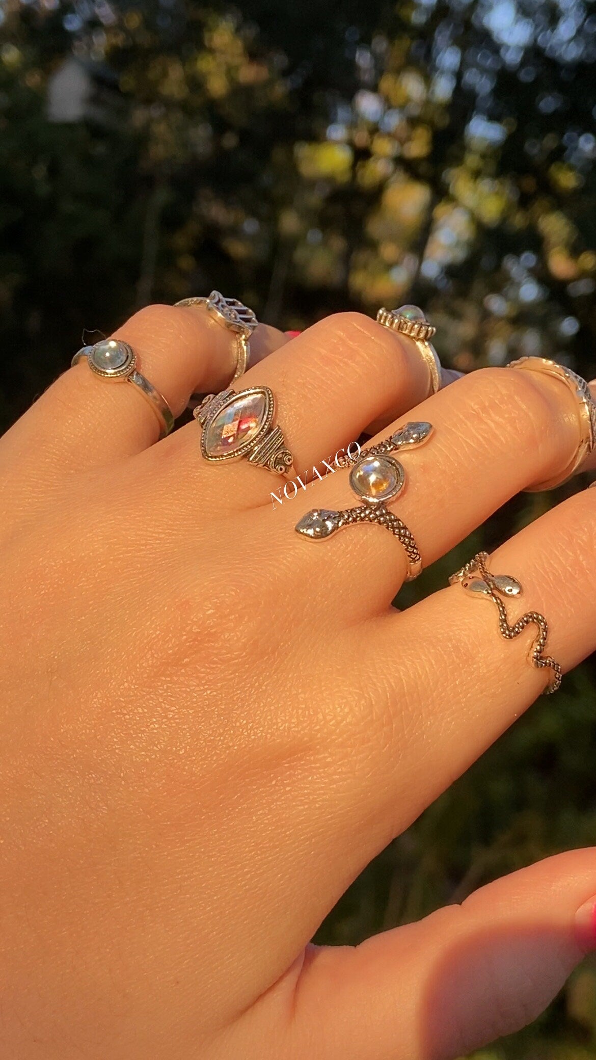 Snake Opal Ring Set