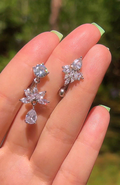 Lotus Top Down Belly Button Rings