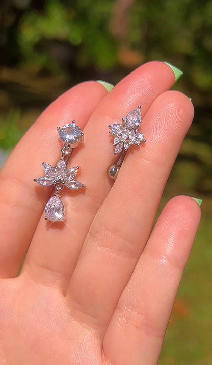 Lotus Top Down Belly Button Rings
