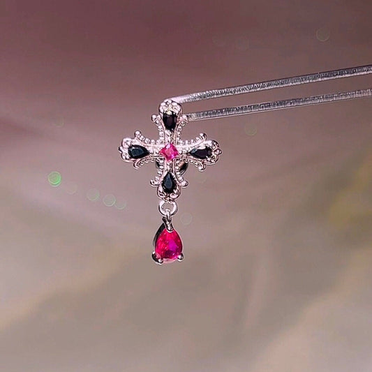 Top Drop Gothic Cross Belly Ring