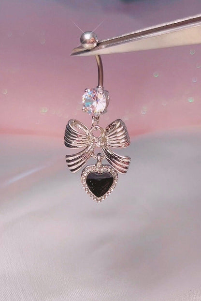 Dark Coquette Bow Belly Ring