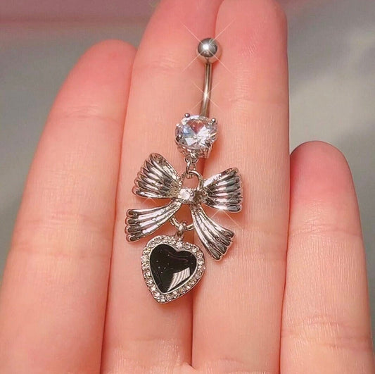 Dark Coquette Bow Belly Ring