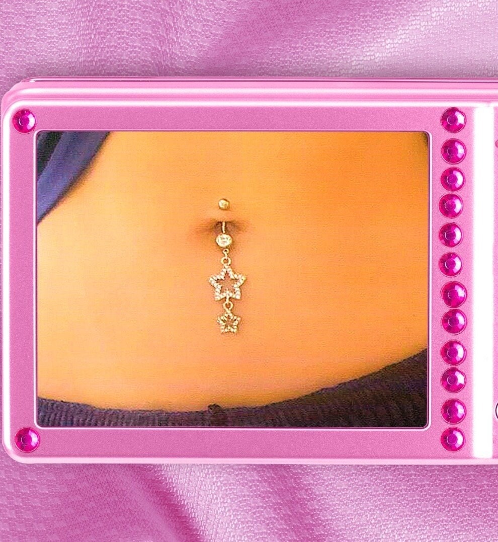 Double Star Dangly Belly Ring