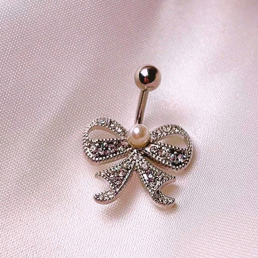 Pearl Ribbon Belly Ring