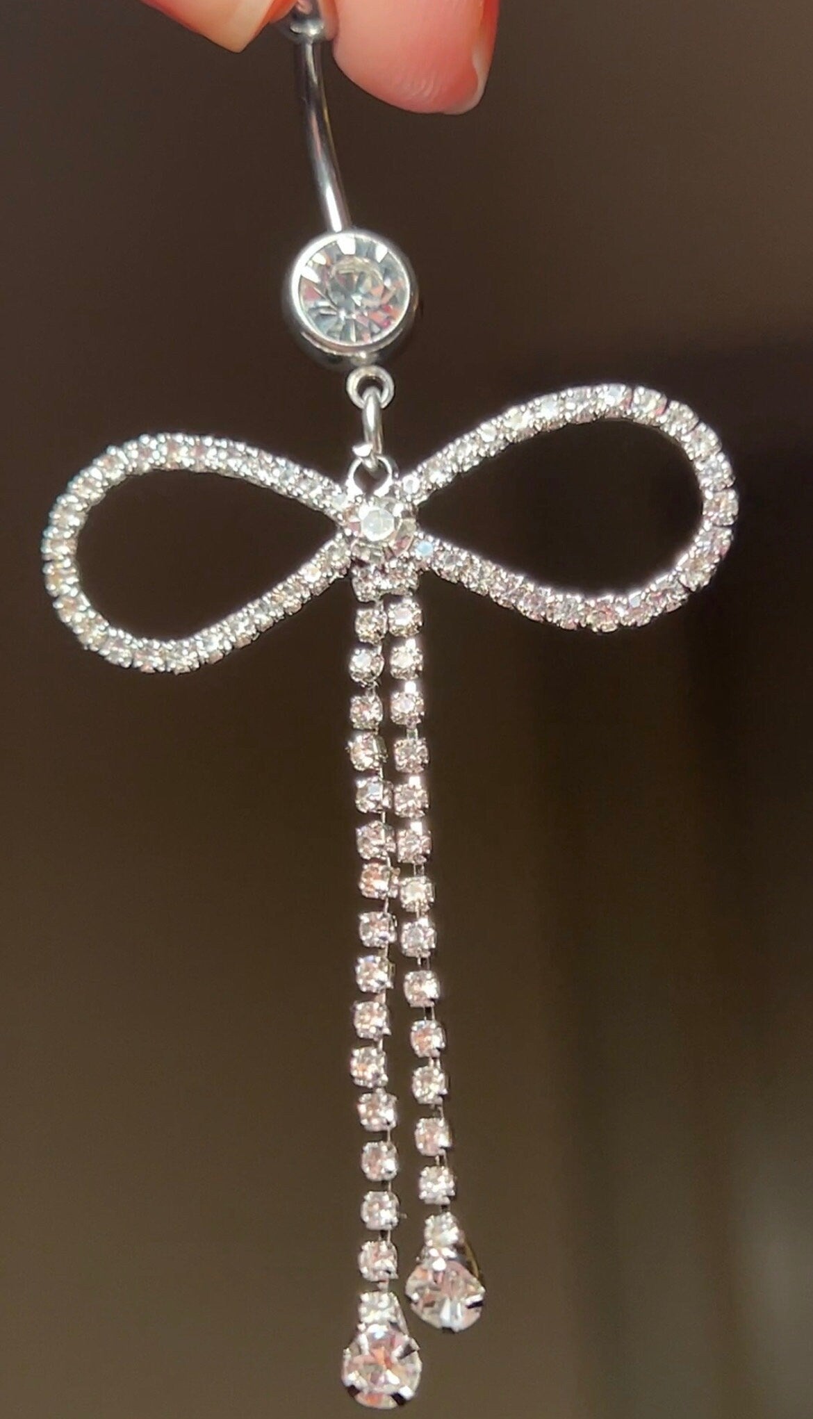 Rhinestone Bow Belly Button Ring