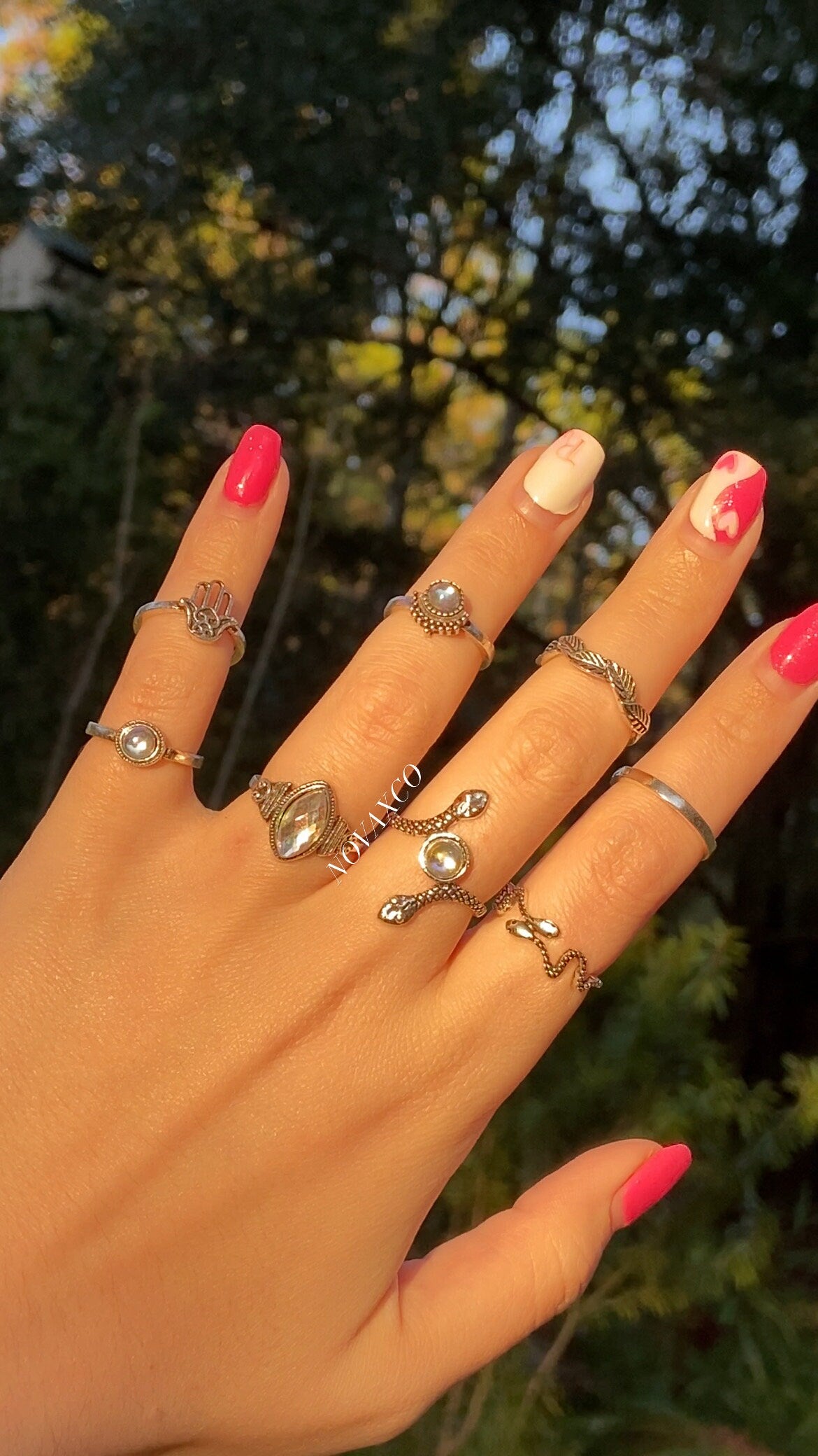 Snake Opal Ring Set