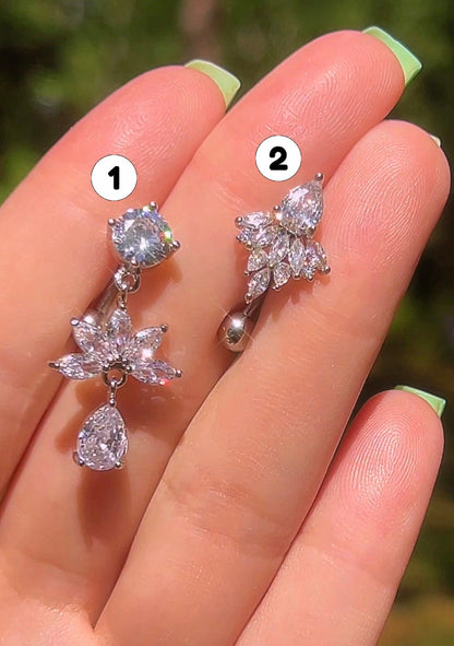 Lotus Top Down Belly Button Rings