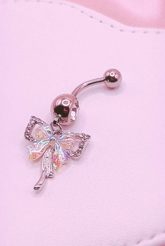 Iridescent Bow Belly Ring