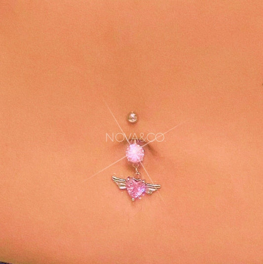 Angel Heart Charm Belly Ring