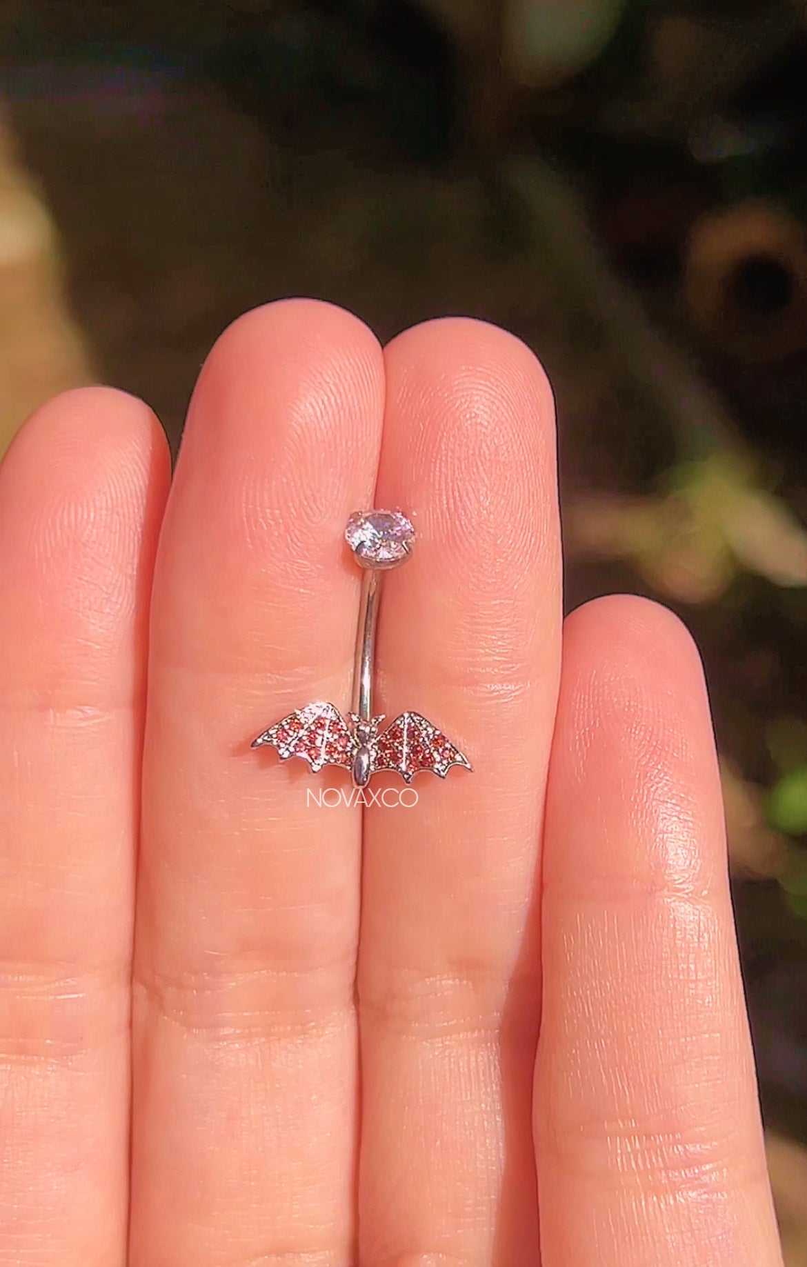 Tiny Bat Titanium Belly Button Ring