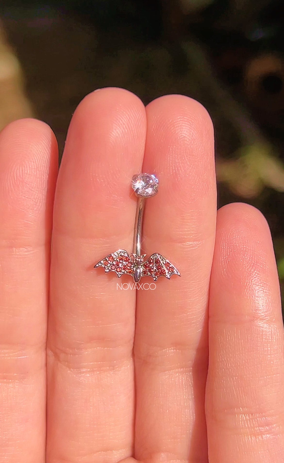 Tiny Bat Titanium Belly Button Ring