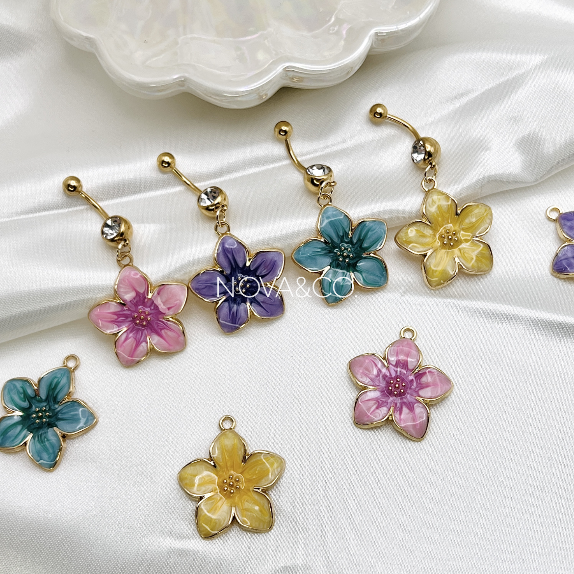 Hibiscus Flower Belly Ring