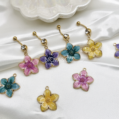 Hibiscus Flower Belly Ring