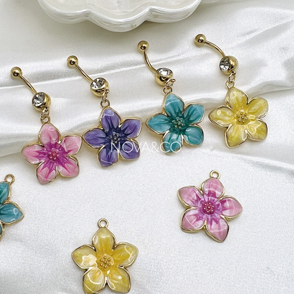 Hibiscus Flower Belly Ring
