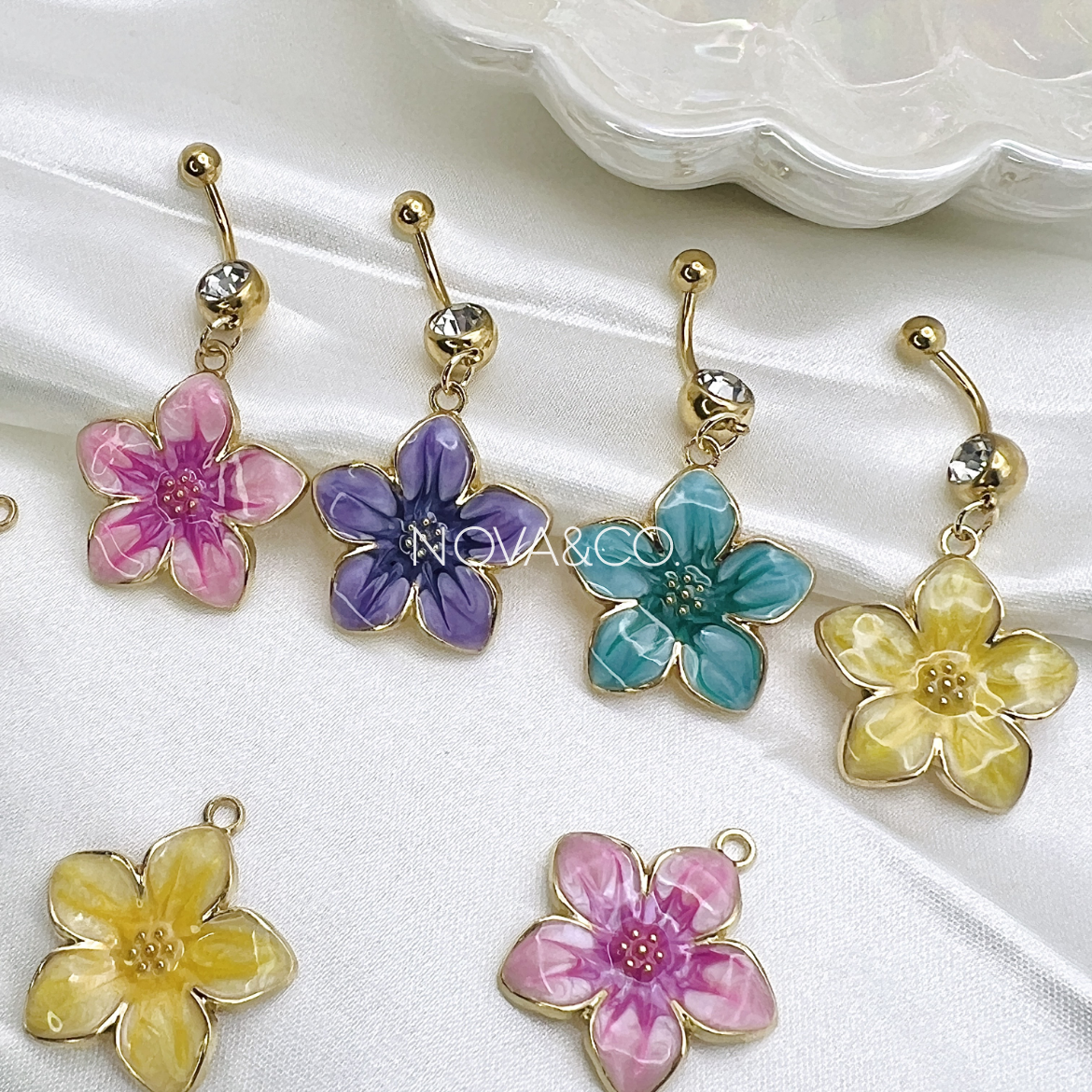 Hibiscus Flower Belly Ring