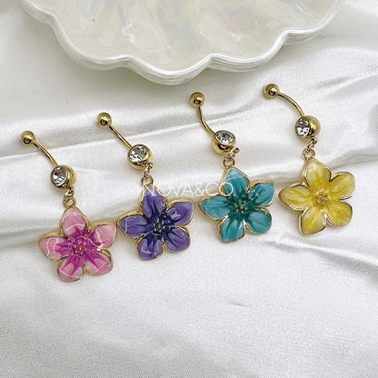 Hibiscus Flower Belly Ring
