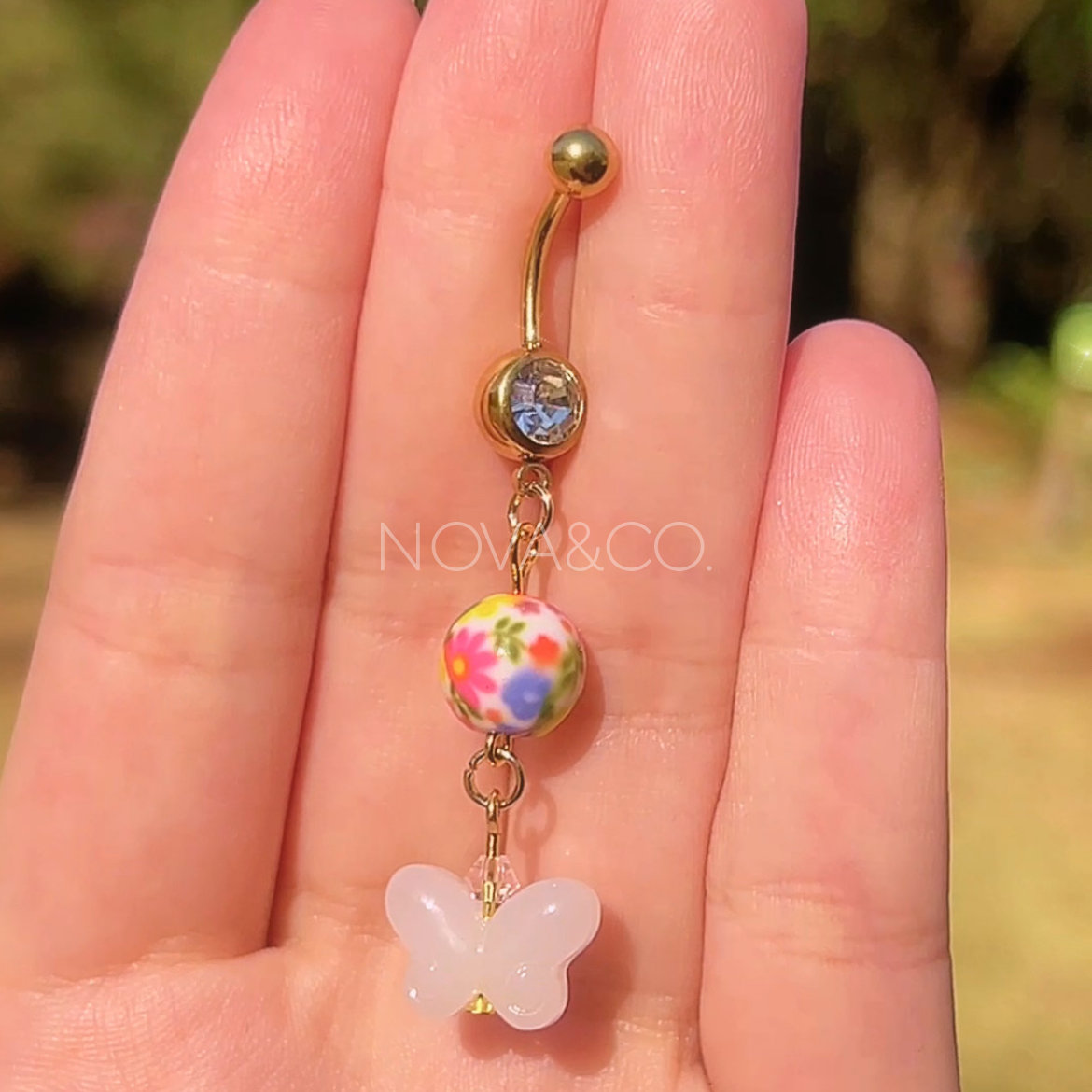 Butterfly in Bloom Belly Ring