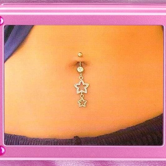 Double Star Dangly Belly Ring