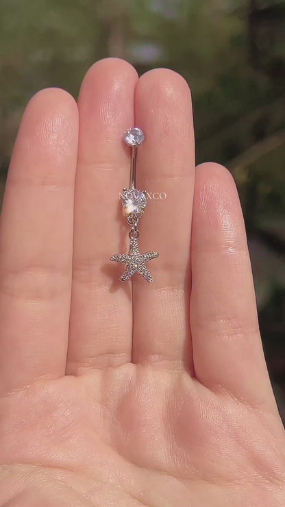 Starfish Titanium Dangle Belly Button Ring
