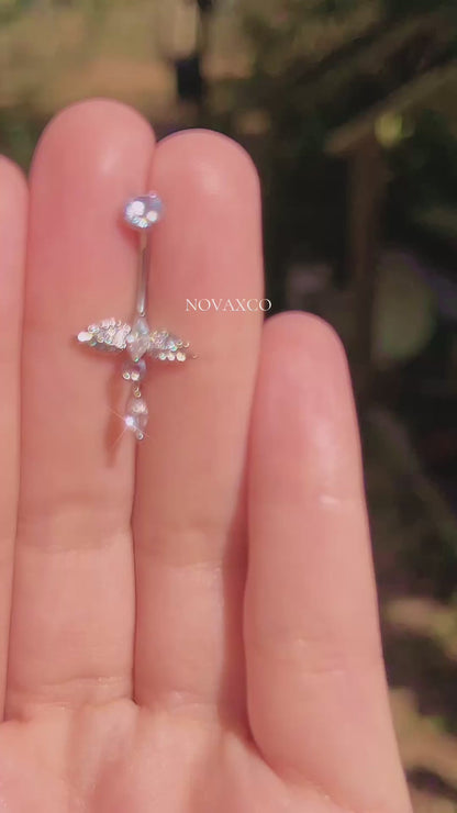 Mini Angel Titanium Dangle Belly Button Ring