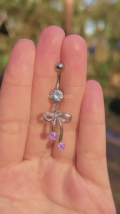 Colorful Star Bow Belly Ring