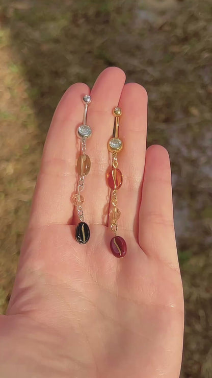 Coffee Bean Belly Button Ring