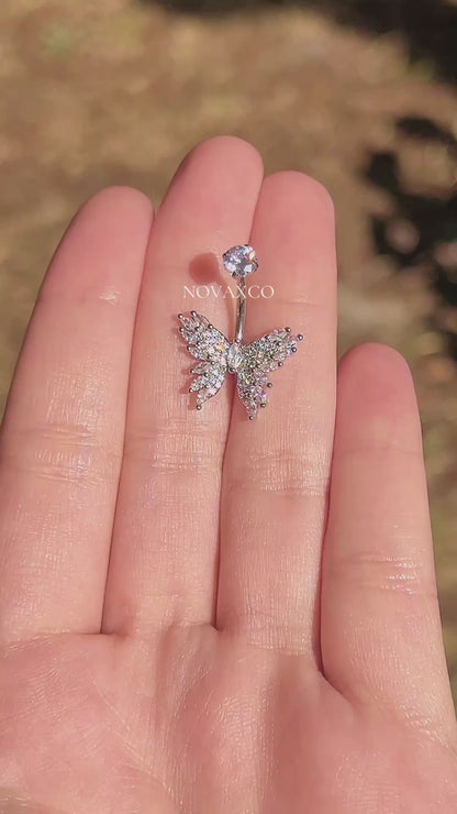 Butterfly Non Dangle Titanium Belly Ring