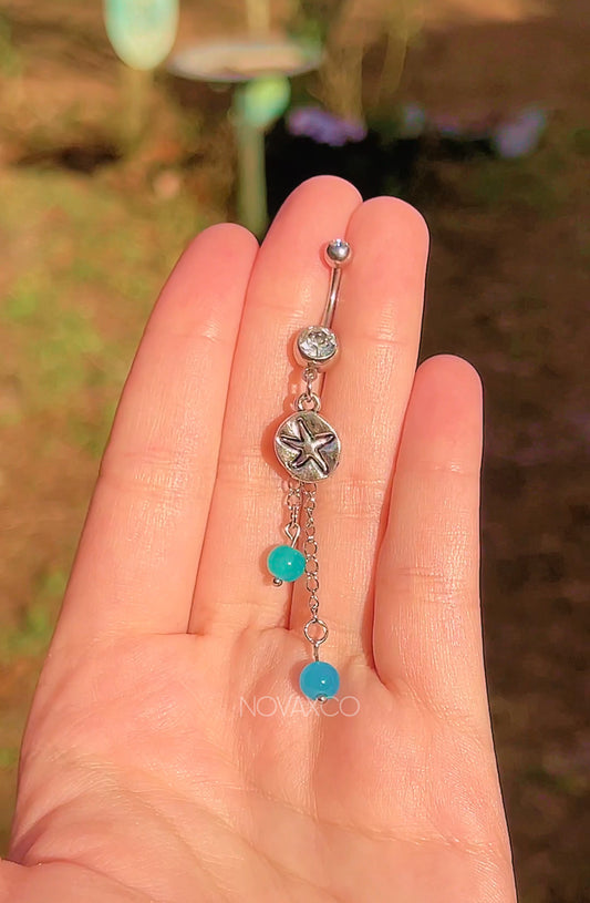 Sand Dollar Dangling Belly Ring