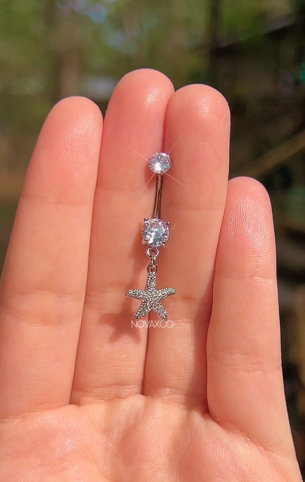 Starfish Titanium Dangle Belly Button Ring