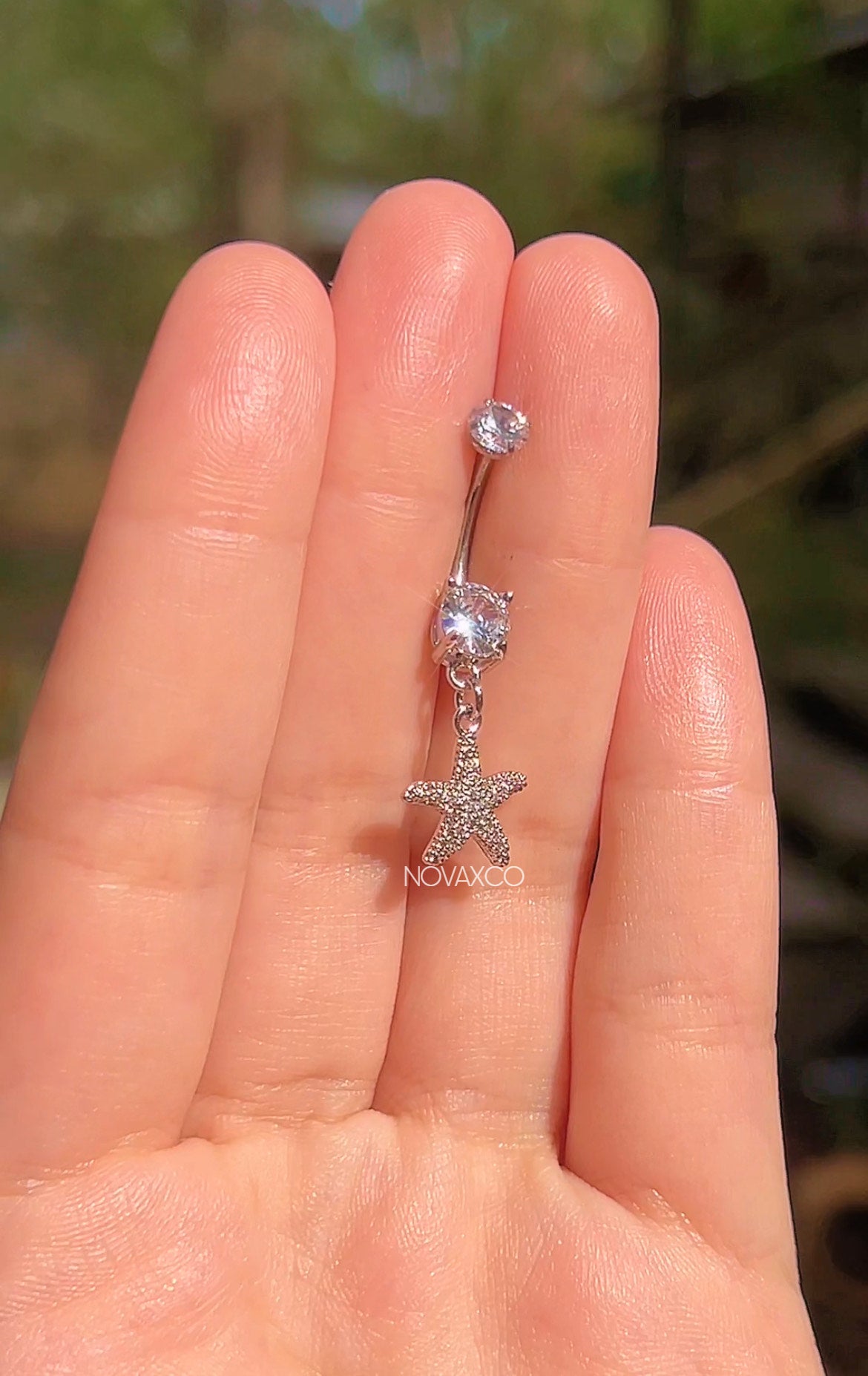 Starfish Titanium Dangle Belly Button Ring