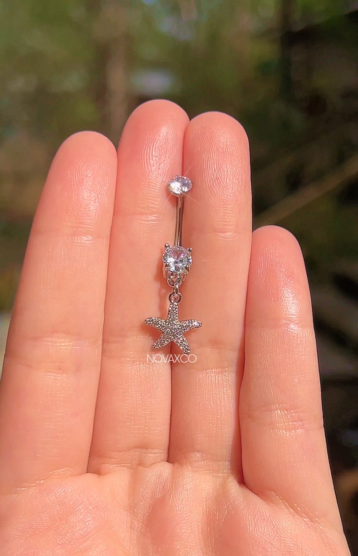 Starfish Titanium Dangle Belly Button Ring
