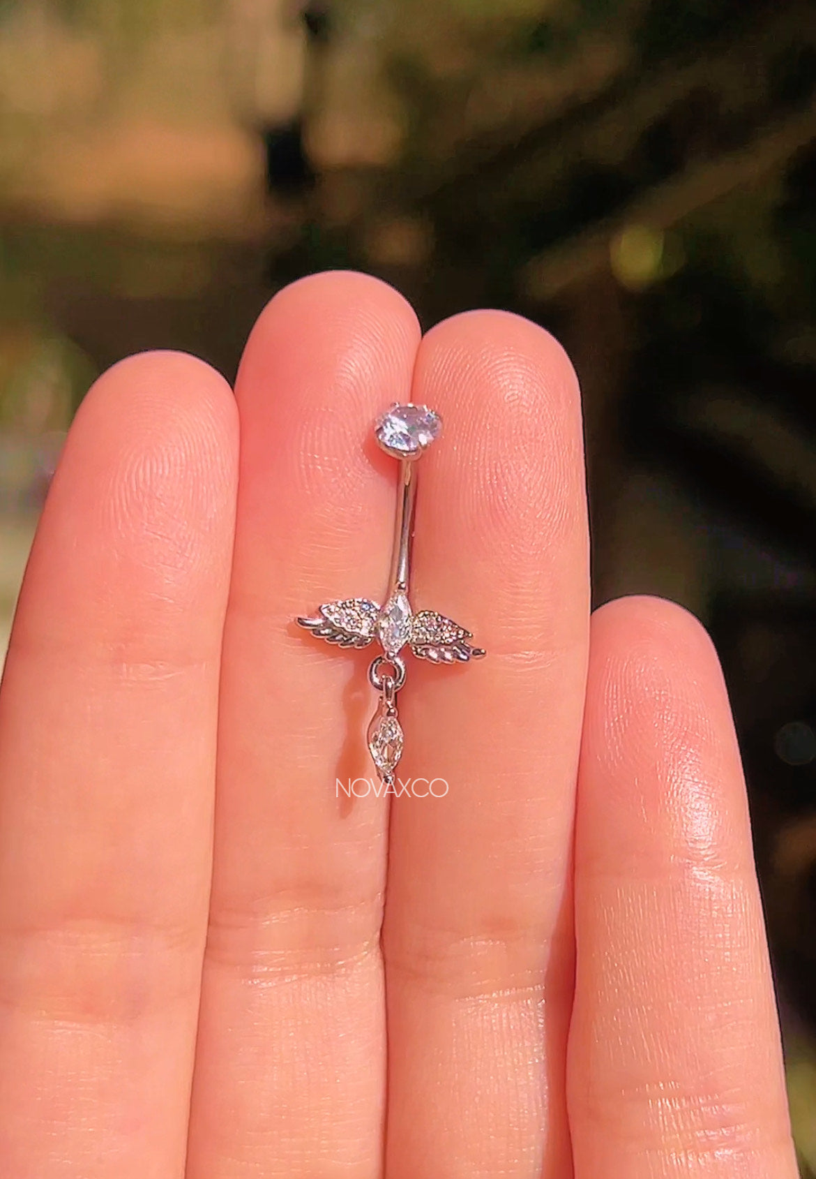 Mini Angel Titanium Dangle Belly Button Ring